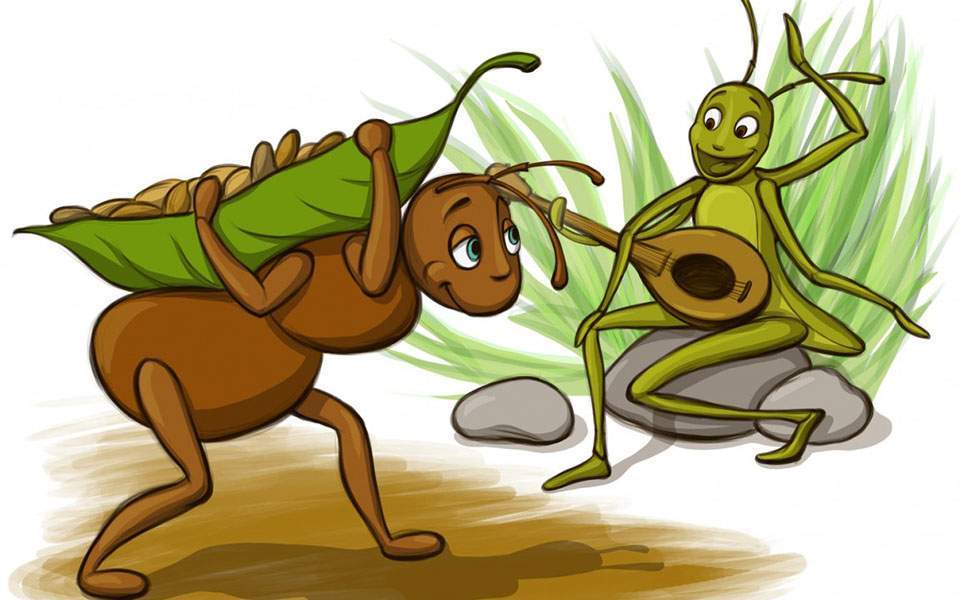 žiogas ir skruzdė
